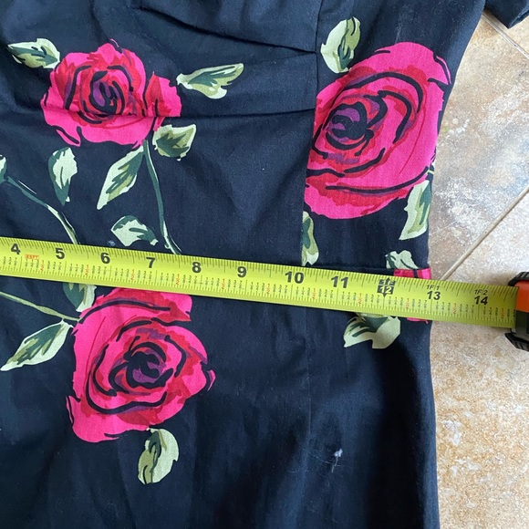 Belle Poque Rose print 50’s Cuban style pin up dress size 2 - Picture 4 of 9